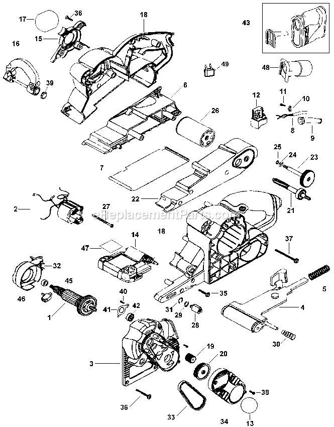 Black and Decker DS321-AR (Type 1) Sander Power Tool Page A Diagram